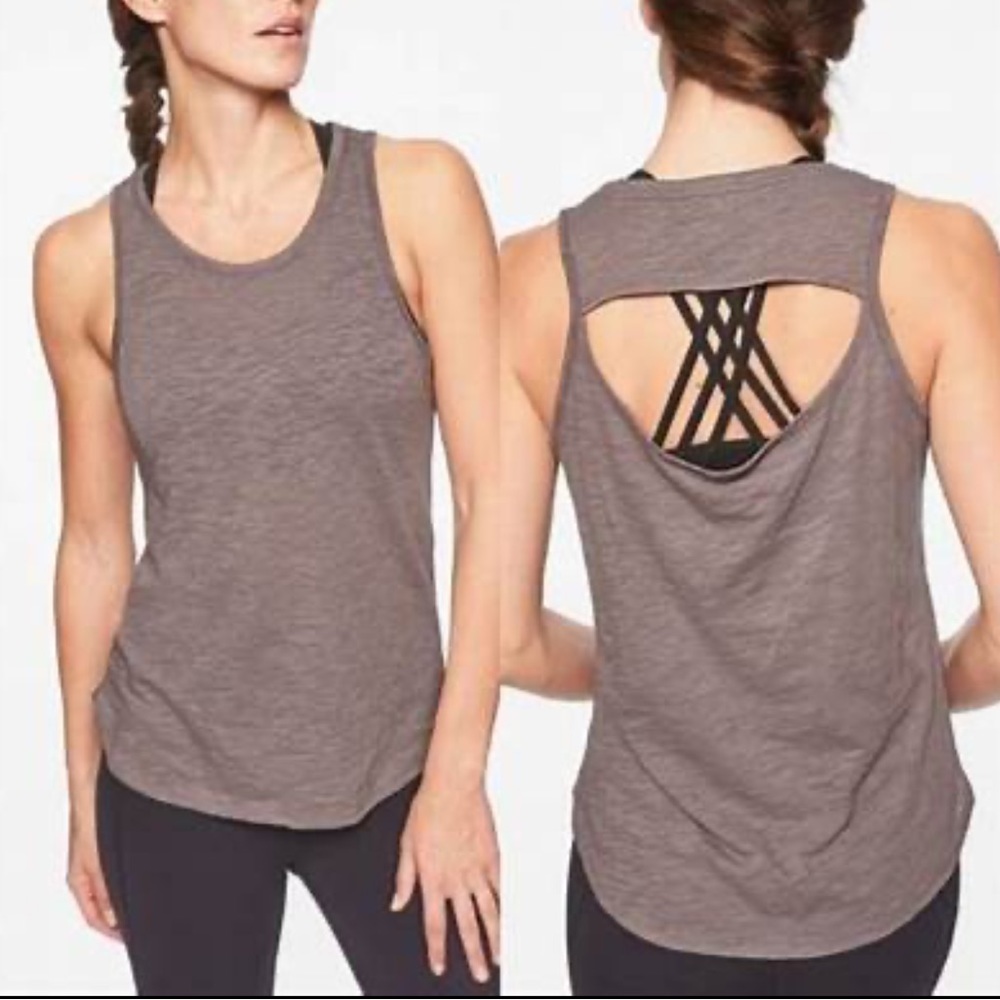 Athleta Organic Daily Cowl Tank Grey